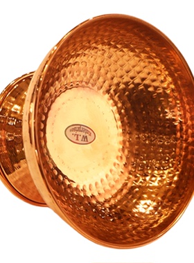 尼泊尔手工彩绘果盘红铜佛前小号