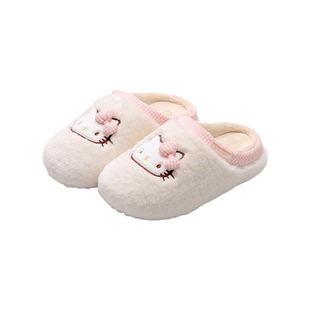 三丽鸥正版凯蒂猫棉拖鞋女冬季保暖室内家居毛拖鞋防滑简约棉鞋萌