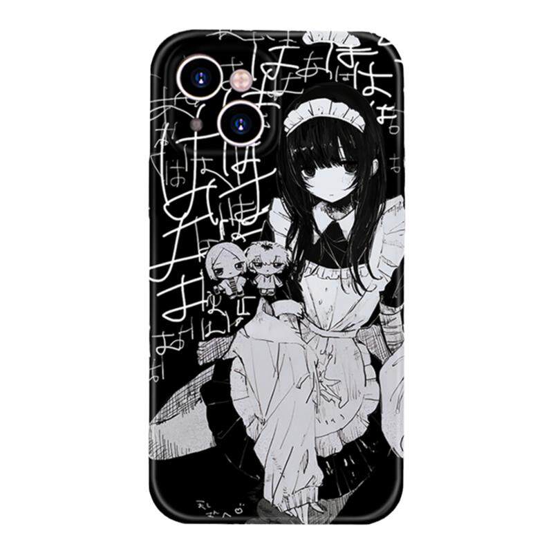动漫暗黑少女洛丽塔女仆适用iPhone16promax苹果15全包光面软13防摔华为mate60菲林小米14oppore