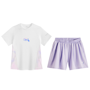 安踏儿童装凉感女童套装夏装2026透气短袖T恤短裤洋气亲肤两件套