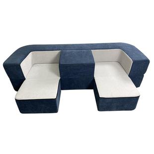 Kino折叠沙发床两用高端豆腐块亲子阅读可拆洗布艺三人小户型沙发