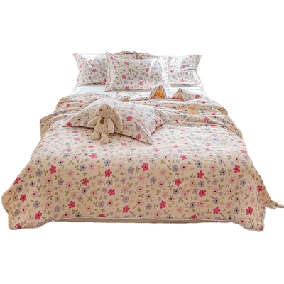 2024新款皱皱纱小花边夏被空调被