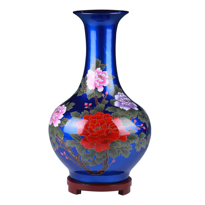 中式客厅水晶釉陶瓷花瓶