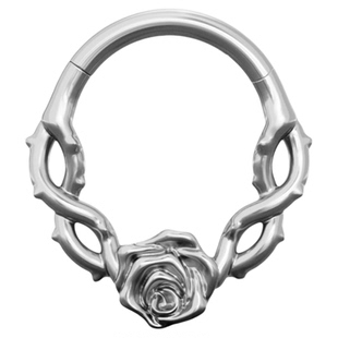 punkyouth魅影魔法玫瑰穿刺环316L医用钢朋克风个性防过敏饰品