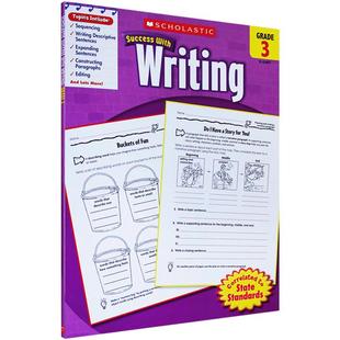 英文原版 Scholastic Success with Writing, Grade 3 学乐成功 8岁以上小孩学习写作练习册