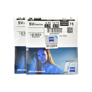 Zeiss/蔡司镜片泽锐plus1.74近视超薄1.67铂金膜防蓝光眼镜片2片