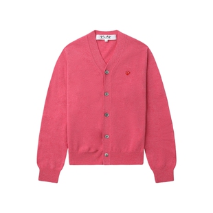 IT CDG PLAY COMME des GARCONS川久保玲情侣款纯色羊毛针织开衫