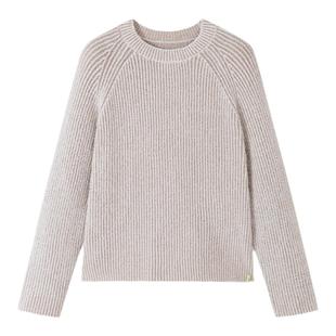 AR条纹肌理半边绒上衣套头秋冬季保暖可外穿家居服宽松新款睡衣女