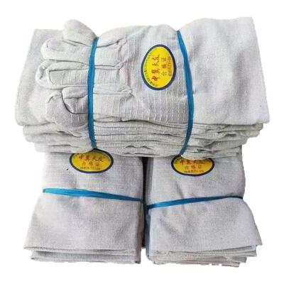 双层帆布手套机械耐磨电焊劳保