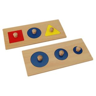 蒙氏2岁教具套环5件木钉上的立方体圆柱体蛇形板钉儿童益智玩具