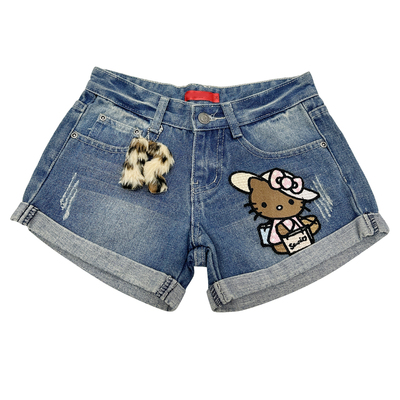 26夏千禧y2k日系涩谷辣妹古早纯棉无弹超低腰牛仔裤折边短裤热裤