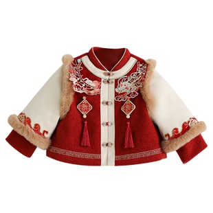 男童汉服冬款2025新款儿童拜年服男宝宝周岁礼服抓周服中国风唐装