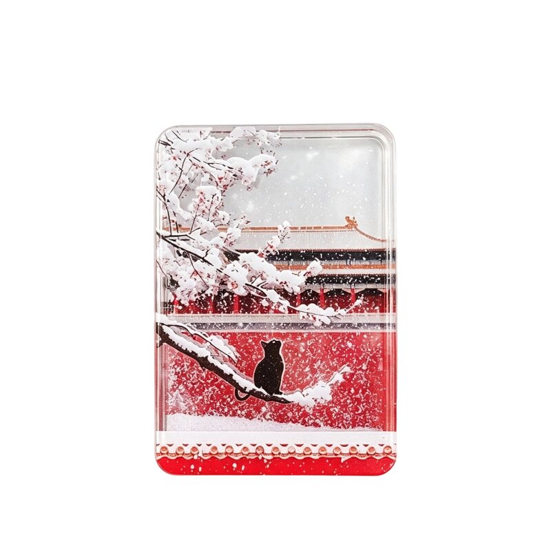 北京文创冰箱贴故宫天坛颐和园橘猫高颜值流沙收藏飘雪景礼物旅游