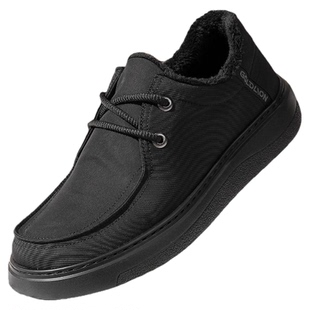 Goldlion/金利来男鞋加绒保暖棉鞋真皮休闲鞋软底皮鞋耐磨