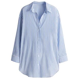 HM2025年夏季新款女装棉质长衬衫1225768