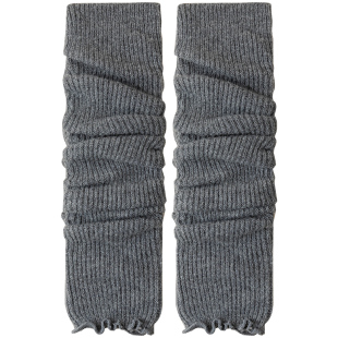 腿袜套堆堆袜毛线袜子女式高筒长筒羊毛小腿护膝过膝袜黑咖灰白色