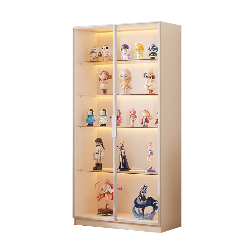 手办展示柜带灯定制包安装玻璃模型展示架防尘收纳柜家用展示柜