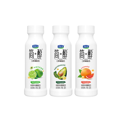 君乐宝简醇0蔗糖酸奶牛油果西柚脐橙青柠油柑风味发酵乳