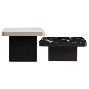 全友家居意式轻奢微晶石高矮组合茶几客厅家用轻奢高级感茶几桌