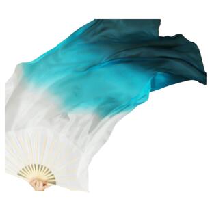 水墨扇真丝长绸扇墨蓝渐变舞蹈扇烟岚云岫古典舞