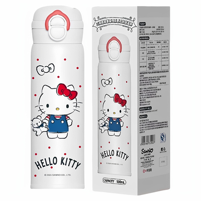 三丽鸥helloKitty猫联名水杯可爱保温杯儿童女孩上学专用高颜值kt