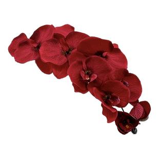 蝴蝶兰红色仿真花兰花假花插花永生花结婚新年装饰品花束摆设摆件