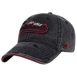 新款水洗做旧牛仔帽男士潮牌时尚软顶刺绣棒球帽宽檐复古鸭舌帽