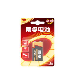 南孚9V电池碱性九伏6LR61方块烟雾报警器万用表电池通用6f22叠层方形玩具车遥控器无线话筒麦克风干电池1604g