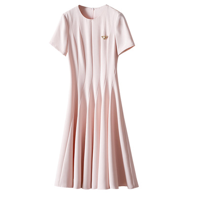 高奢收腰显瘦大摆A字裙连衣裙