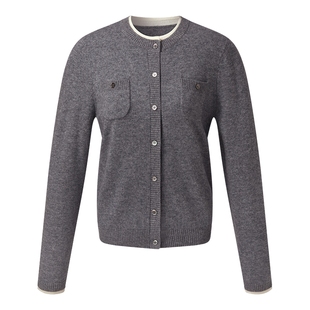 首降5折|歌莉娅针织羊毛开衫女2025新款冬季老钱风穿搭复古上衣