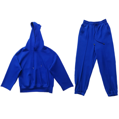 正色克莱因蓝跑步运动卫衣套装