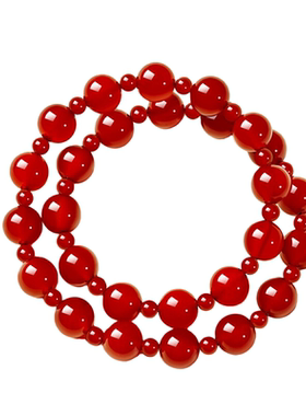 红玛瑙手串高级感红色手链