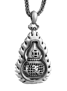 镂心古法转动葫芦纯银吊坠男女款