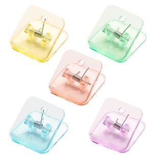 透明文件小夹子文件小方形夹固定器亚克力夹子简约长尾夹小号燕尾夹文具彩色封口夹票夹多功能手帐整理夹