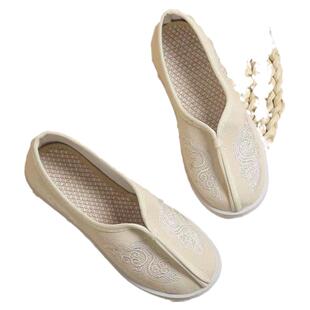 男童汉服鞋中国民族服风老北京手工布鞋儿童绣花鞋古风演出帆布鞋