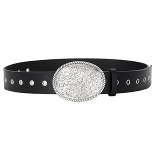 新款古银雕花扣女士腰封欧美风宽腰带炫酷铆钉爵士皮带配牛仔裤潮