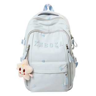 书包女初中生2026新款容量大女生结实耐用双肩包高中女孩蓝色背包