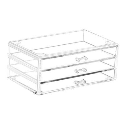 抽屉式文具收纳盒高颜值桌面整理盒透明简约学生宿舍小物件储物盒