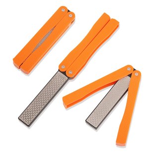 批发DMD扇形磨刀器户外工具便携双面金刚石磨刀器黑色橙色