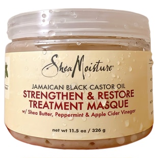 美国进口SheaMoisture牙买加黑色蓖麻油强韧和修复护理发膜326g