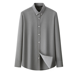 【纯棉加绒】杉杉男士秋冬季新款长袖磨毛衬衫通勤衬衣休闲外套