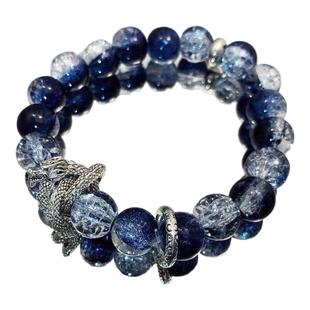 龙年招财原创设计盘龙手串玻璃小众个性男女手链琉璃情侣高级闺蜜