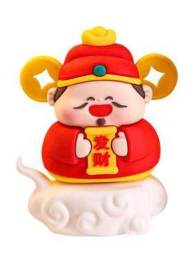 财神爷桌面小摆件工位招财好物