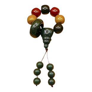 石英岩阿拉善玛瑙老型桶顶珠文玩配饰108脖挂水滴三通套装跑环