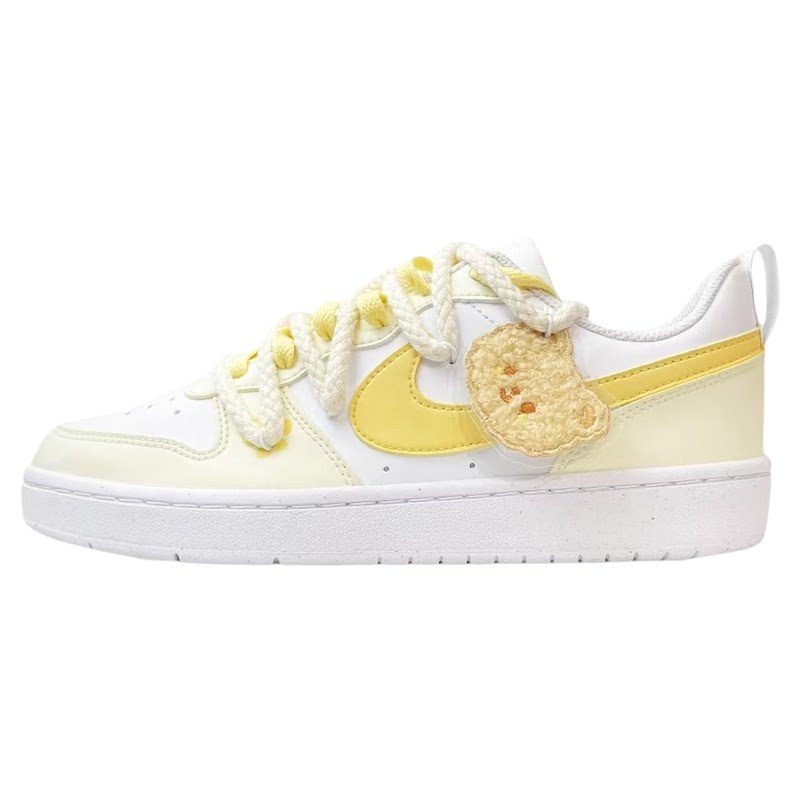 【定制球鞋】 Nike Court Borough奶油小熊 手绘 耐磨 低帮 板鞋