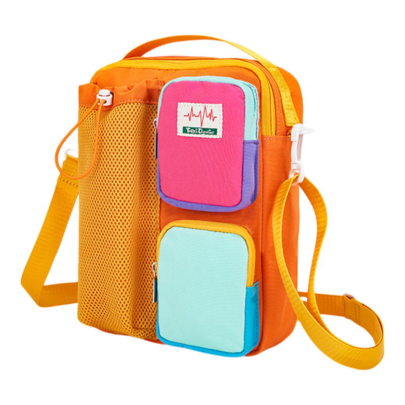 三只小鸭多巴胺撞色斜挎包轻便户外登山出行手机包防水耐磨观礼包