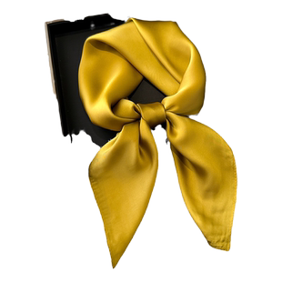 小方巾丝巾女纯色姜黄色春秋夏季搭配衬衫护颈围脖子薄纱巾围巾70