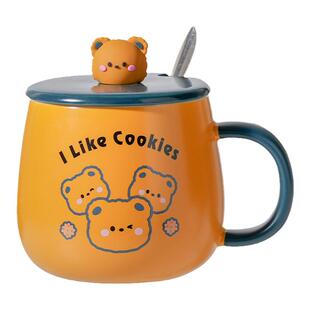 可爱磨砂大容量马克杯耐高温女生喝水陶瓷杯家用儿童大肚牛奶杯