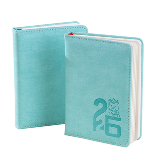 瑜靖萱节气本PU面A6马年笔记本2026年迷你本日记本方便携带会议记录时间管理本定制每日周计划表记事本商务本