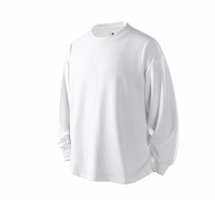 圆领德绒打底衫男士秋冬季2025新款上衣宽松韩版潮流内搭长袖t恤